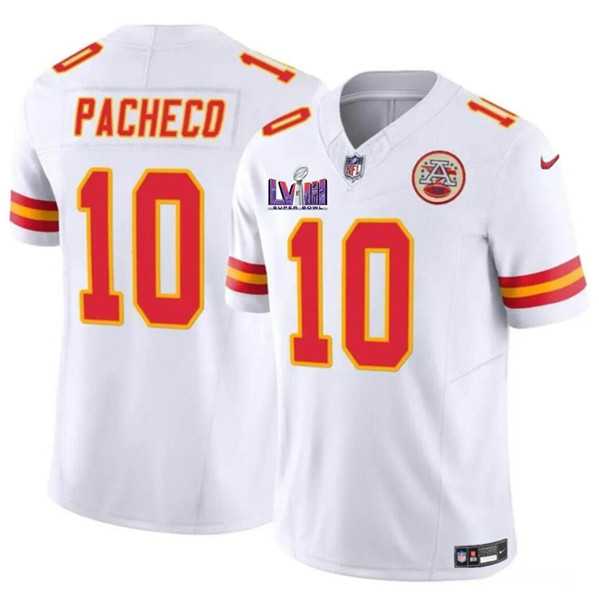 Men & Women & Youth Kansas City Chiefs #10 Isiah Pacheco White F.U.S.E. Super Bowl LVIII Patch Vapor Untouchable Limited Jersey,We sell and wholesale Men & Women & Youth Kansas City Chiefs #10 Isiah Pacheco White F.U.S.E. Super Bowl LVIII Patch Vapor Untouchable Limited Jersey on line form chian!